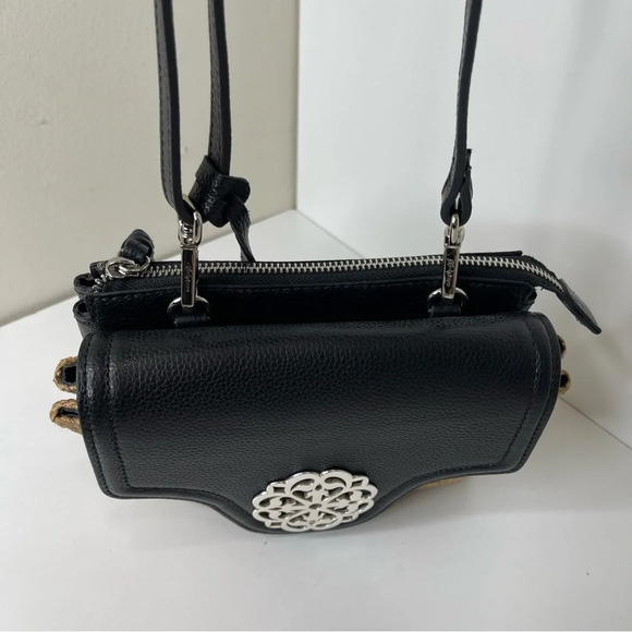 Brighton Eve Straw Messenger Cross Body Wheat-Black Handbags quiet luxury - Picture 8 of 16